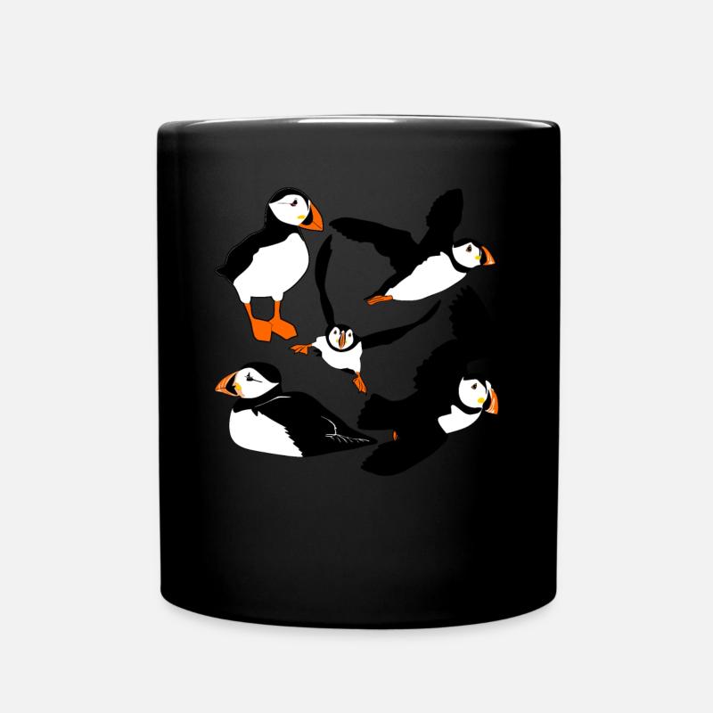 Puffin Flying Puffins - Tasse einfarbig - Schwarz