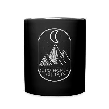 Hiking Mountains Moon Mountain Trekking - Full Colour Mug - black - Front