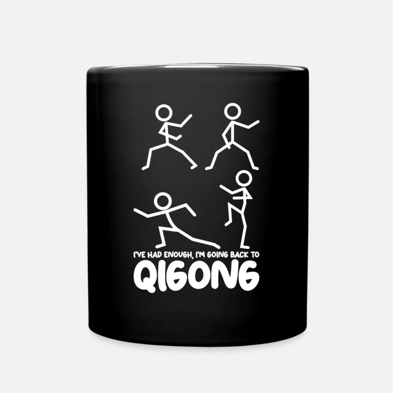 Qi Gong Karate Thai Chi Chigong Qigong - Tasse einfarbig - Schwarz