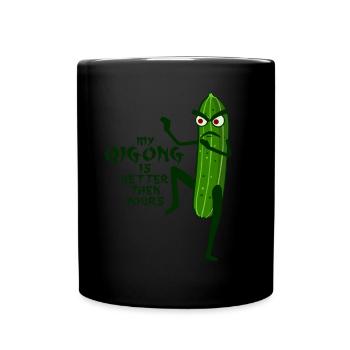 Qi Gong Cucumber Thai Chi Chigong Qigong - Tasse einfarbig - Schwarz - Vorne