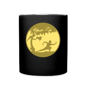 Qigong Karate Thai Chi Chigong Qi Gong - Tasse einfarbig - Schwarz - Vorne