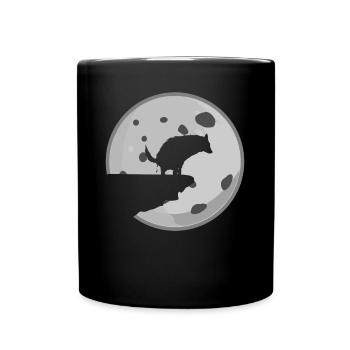 White Shepherd Dogs Shitting Dog Moon - Full Colour Mug - black - Front