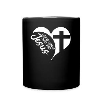 Jesus Christ Christianity Bible Heart - Tasse einfarbig - Schwarz - Vorne