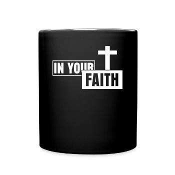 Jesus Christ Christianity Cross Bible - Full Colour Mug - black - Front