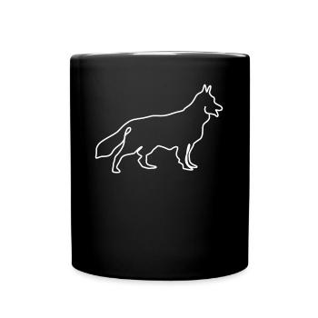 White Shepherd Dog German Shepherd - Full Colour Mug - black - Front