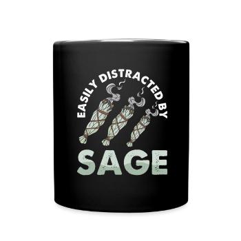 Smudge Sage Feather Spirituelle Smudging - Tasse einfarbig - Schwarz - Vorne