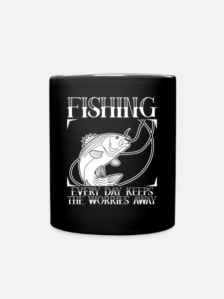Fisherman Pike Fish Fishing Rod Carp - Full Colour Mug - black