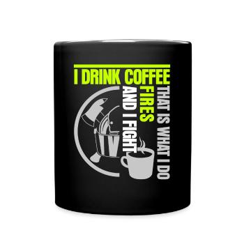 Pompier Jeune pompier Pompier - Mug uni - noir - Devant