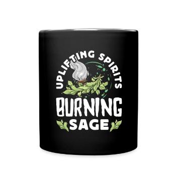 Smudge Sage Feather Spirituelle Smudging - Tasse einfarbig - Schwarz - Vorne