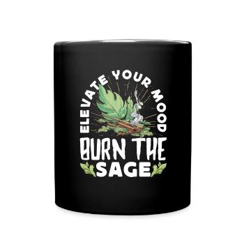 Smudge Sage Feather Spirituelle Smudging - Tasse einfarbig - Schwarz - Vorne
