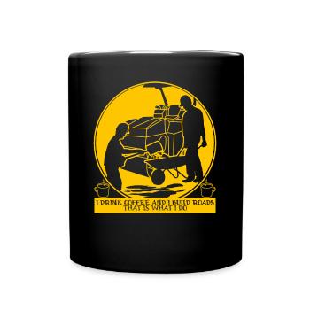 Straßenwärter Straßenbauer Straßenbau - Tasse einfarbig - Schwarz - Vorne