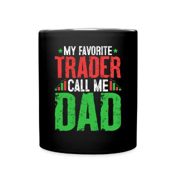 Funny Trading Dad Cryptocurrency Stock Market - Full Colour Mug - black - Front