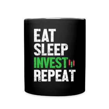 Eat Sleep Invest Repeat Trading Crypto-monnaie - Mug uni - noir - Devant
