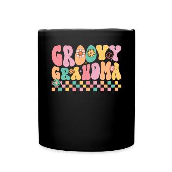 Groovy Oma Retro Urgroßmutter Lustig - Tasse einfarbig - Schwarz - Vorne