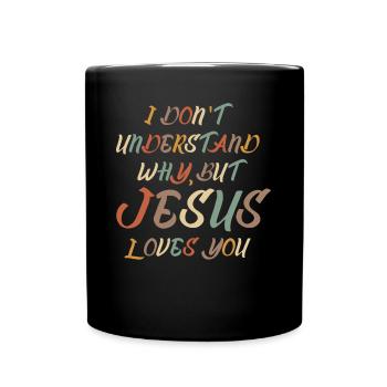 Christianity Cross Bible Jesus Christ - Full Colour Mug - black - Front