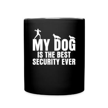 White Shepherd German Shepherd Dogs Dog - Full Colour Mug - black - Front