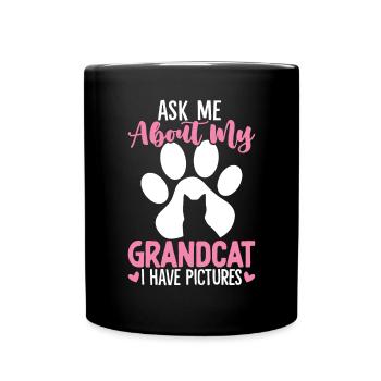 Demandez-moi sur les chats drôles de grand-mère chaton - Mug uni - noir - Devant