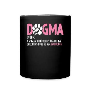 Dogma Lustige Definition Hund Oma Welpe Enkelhund - Tasse einfarbig - Schwarz - Vorne