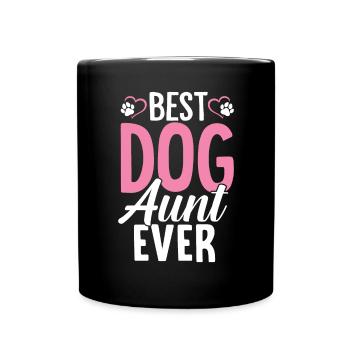 Best Dog Aunt Ever Funny Dogs Puppy Paw Aunt Vibes - Full Colour Mug - black - Front