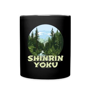 Shinrin Yoku Japanese Art Nature Forest - Tasse einfarbig - Schwarz - Vorne