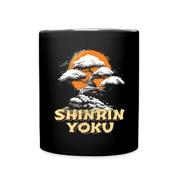 Shinrin Yoku Japanese Art Nature Forest - Tasse einfarbig - Schwarz - Vorne