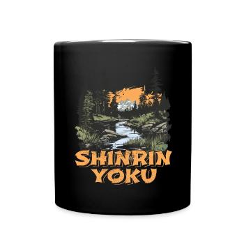 Shinrin Yoku Japanese Art Nature Forest - Tasse einfarbig - Schwarz - Vorne