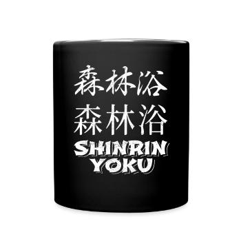 Shinrin Yoku Japanese Art Nature Forest - Tasse einfarbig - Schwarz - Vorne