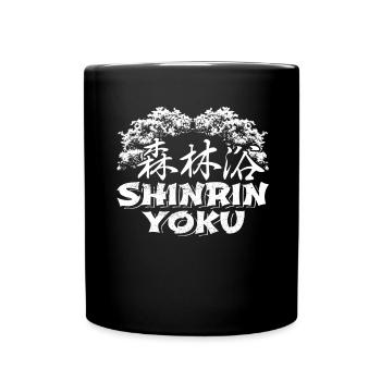 Shinrin Yoku Japanese Art Nature Forest - Tasse einfarbig - Schwarz - Vorne