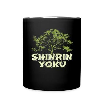 Shinrin Yoku Japanese Art Nature Forest - Tasse einfarbig - Schwarz - Vorne