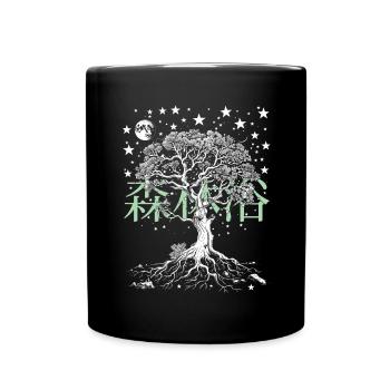 Shinrin Yoku Japanese Art Nature Forest - Tasse einfarbig - Schwarz - Vorne