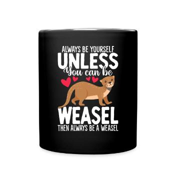 Funny Weasel Pet Ferret Paws Stoat Ermine - Full Colour Mug - black - Front