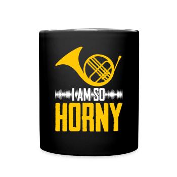 French Horn Brass Instrument Orchestra - Full Colour Mug - black - Front