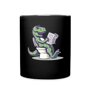 Der Humor Der Paläontologie Dinosaurier - Tasse einfarbig - Schwarz - Vorne