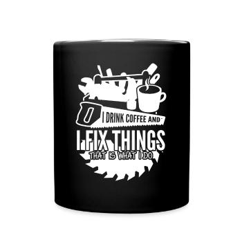 Dad DIY Craftsman Fix things Workshop - Full Colour Mug - black - Front