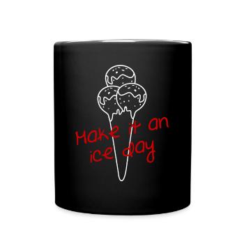 Ice Cream Cup Summer Icecream - Full Colour Mug - black - Front