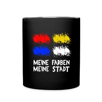 Mainz Fastnacht Farben Meine Stadt - Tasse einfarbig - Schwarz - Vorne