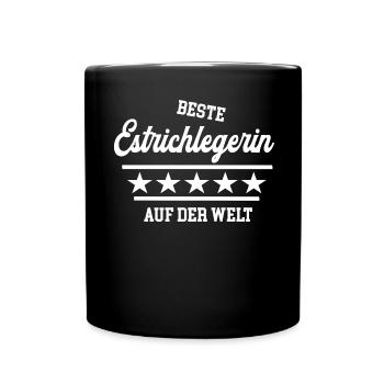 Beste Estrichlegerin der Welt weltbeste Meisterin - Tasse einfarbig - Schwarz - Vorne