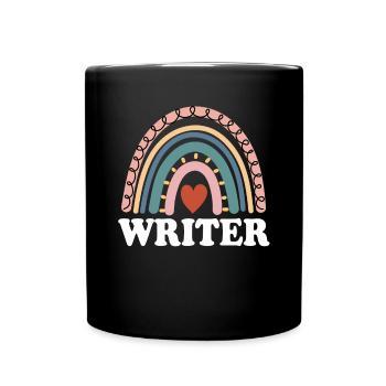 Lustiger Schriftsteller Boho Rainbow Screen Drehbuchautor - Tasse einfarbig - Schwarz - Vorne