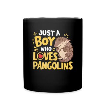 Just A Boy Who Loves Pangolins Nocturnal Mammals - Full Colour Mug - black - Front