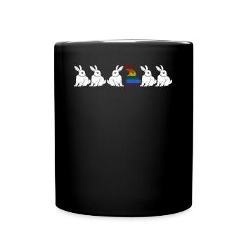 LGBT Bunny Gay Lesbian Rainbow Flag - Full Colour Mug - black - Front