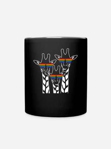 LGBT Giraffes Lesbian Rainbow Flagge - Tasse einfarbig - Schwarz