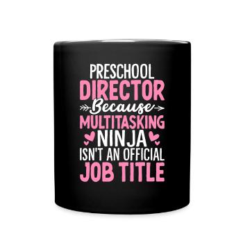 Préscolaire Directeur Multitâche Ninja Drôle Pré K - Mug uni - noir - Devant