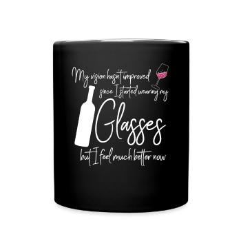 Vino Wine Glass Wine Drinker Red Wine - Full Colour Mug - black - Front