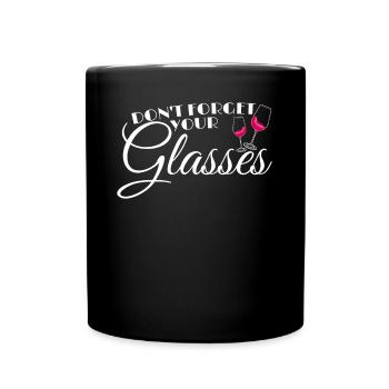 Wine Drinker Funny Joke Wine Glass Vino - Tasse einfarbig - Schwarz - Vorne