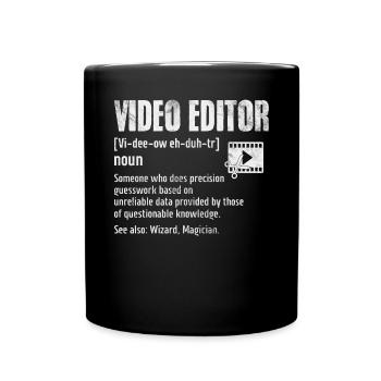 Video-Editor Lustige Definition Kinematographie - Tasse einfarbig - Schwarz - Vorne