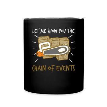 Lumberjack Fire Wood Chainsaw Chain Saw - Full Colour Mug - black - Front
