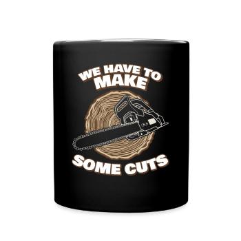 Chainsaw Chain Saw Fire Wood Lumberjack - Full Colour Mug - black - Front
