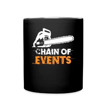 Chain Saw Lumberjack Fire Wood Chainsaw - Full Colour Mug - black - Front