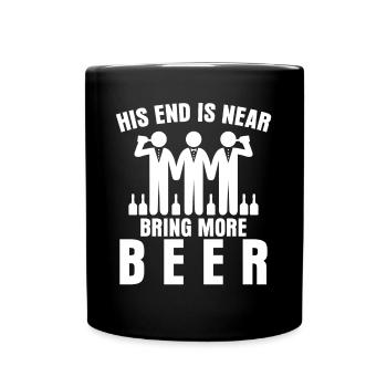 Bride Beer Groom Best Man Groomsmen - Tasse einfarbig - Schwarz - Vorne