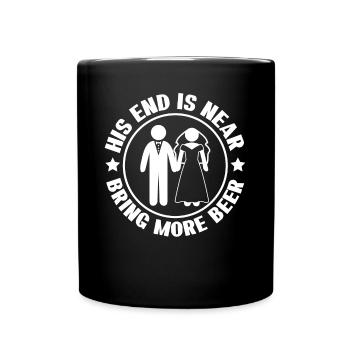Groomsmen Bride Beer Groom Best Man - Tasse einfarbig - Schwarz - Vorne